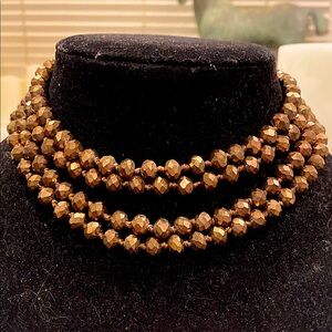 Long 1 Strand Chocolate Aurora Borealis Crystal Necklace